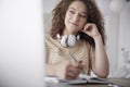 Teenage girl studying at home Royalty Free Stock Photo