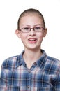 Teenage girl with a surprised expression of a face Royalty Free Stock Photo