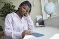 Teenage Girl Taking A Break From Social Media After Abuse And Bullying Laying Mobile Phone Down On Table Royalty Free Stock Photo