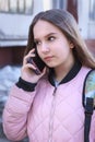 Teenage girl talking on the phone Royalty Free Stock Photo