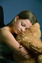 Teenage girl with a teddy bear Royalty Free Stock Photo