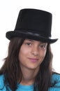 Teenage girl with top-hat Royalty Free Stock Photo