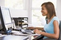 Teenage Girl Using Desktop Computer Royalty Free Stock Photo