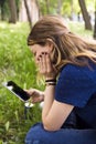 Teenage girl using smart phone