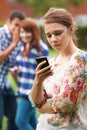 Teenage Girl Victim Of Bullying By Text Message Royalty Free Stock Photo