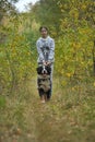 Teenage girl walking in the park Royalty Free Stock Photo