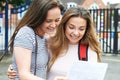 Teenage Girls Celebrating Exam Results Royalty Free Stock Photo