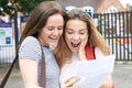 Teenage Girls Celebrating Exam Results Royalty Free Stock Photo