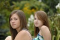 Teenage girls in the garden Royalty Free Stock Photo