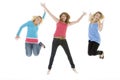 Teenage Girls Jumping In The Air Royalty Free Stock Photo