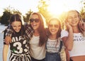 Teenage girls laughing Royalty Free Stock Photo