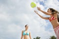 Teenage Girls Playing Beach Volleyball Royalty Free Stock Photo