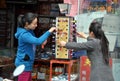 Teenage Girls Shopping for Sun Glasses Royalty Free Stock Photo