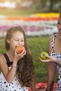 Teenage healthy lifestyle. Family picnic Royalty Free Stock Photo