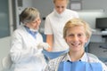 Teenage patient, dentist woman with dental assistant Royalty Free Stock Photo