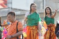 Teenage plays water with his friends during Songkran