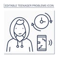 Teenage problem line icon