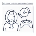 Teenage problem line icon