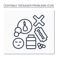 Teenage problem line icon