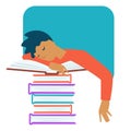 Teenage problem stress and overworking studying all night Royalty Free Stock Photo