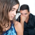 Teenage problems,teen girl and her worried father