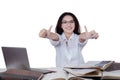 Teenage student showing thumbs up Royalty Free Stock Photo