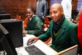 Teenage Students learning at Computer Skills Training Center in Africa