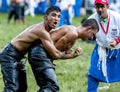 Teenage wrestlers battle for supremacy during competition at the Kirkpinar Turkish Oil Wrestling Festival in Edirne, Turkey.