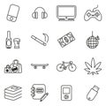 Teenager or Adolescent Icons Thin Line Vector Illustration Set