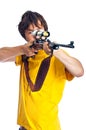 Teenager aiming a rifle Royalty Free Stock Photo