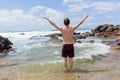 Teenager Arms Raised Beach Holidays