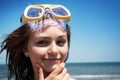 Teenager at the beach Royalty Free Stock Photo
