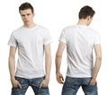 Teenager with blank white shirt Royalty Free Stock Photo