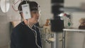 Teenager boy with electrodes on the head looking to monitor - healthcare children`s diagnostic - Ophthalmology