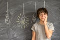 Teenager boy getting an idea Royalty Free Stock Photo