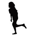 A boy running body silhouette vector artwork