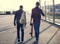 Teenager boy with a skateboard Royalty Free Stock Photo