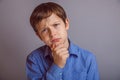 Teenager boy 10 years of European appearance Royalty Free Stock Photo