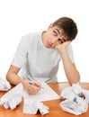 Teenager compose a Letter Royalty Free Stock Photo