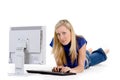 Teenager with computer Royalty Free Stock Photo