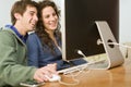 Teenager couple computer