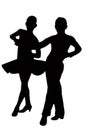 A teenager couple dancing, silhouette vector