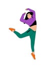 Teenager dancer hip hop breakdance vector isolated Royalty Free Stock Photo