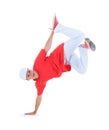 Teenager dancing break dance in action Royalty Free Stock Photo