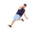 Teenager dancing break dance in action Royalty Free Stock Photo