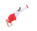 Teenager dancing break dance in action Royalty Free Stock Photo