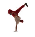 Teenager dancing break dance in action Royalty Free Stock Photo