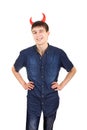 Teenager with Devil Horns Royalty Free Stock Photo