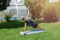 Teenager doing push-up exercises to strengthen muscles