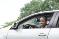 Teenager driving car Royalty Free Stock Photo